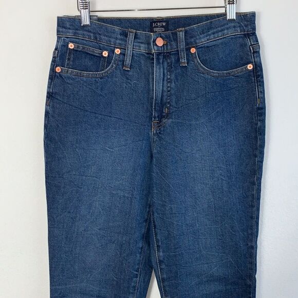 NWT J. Crew Essential Straight Leg All Day Stretch High Rise Cropped Jeans Sz 28 - Picture 2 of 9